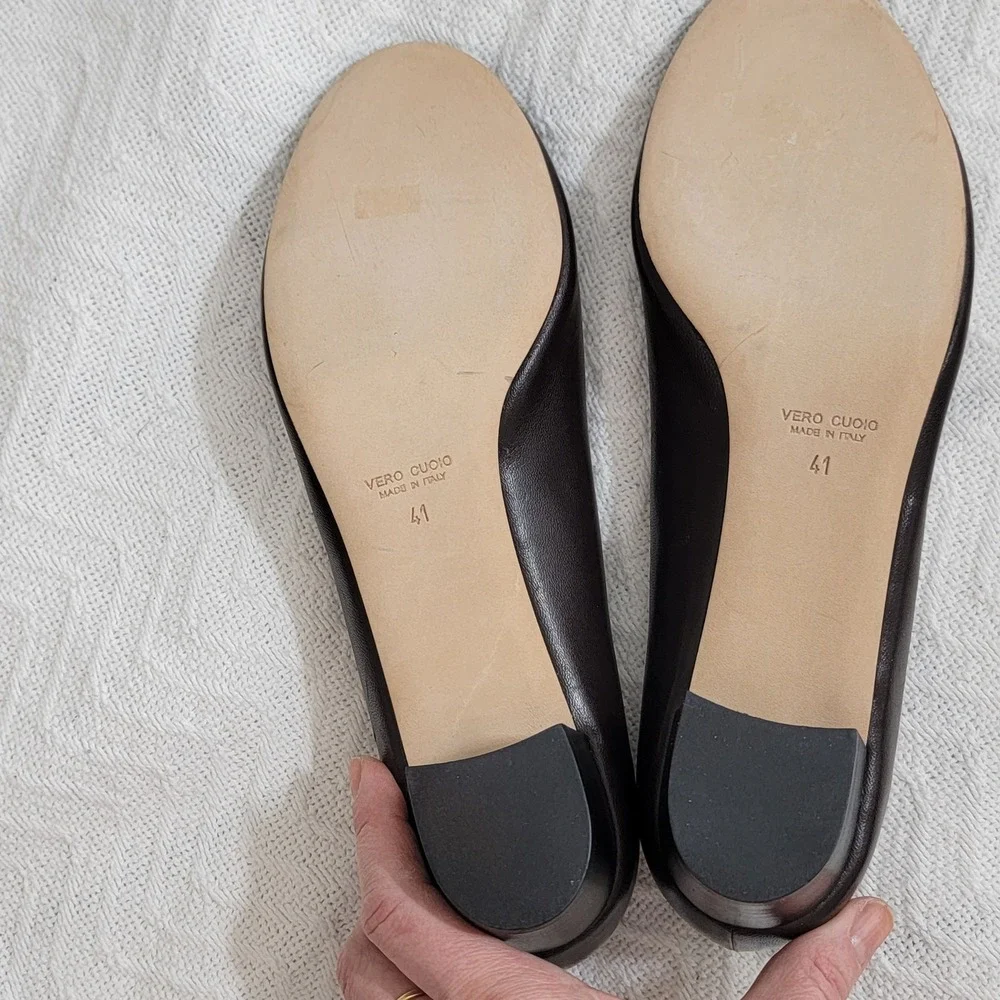 Andrea Carrano NEW Made‎ in Italy Dark Brown Block Heel Leather Pumps 41 10-10.5